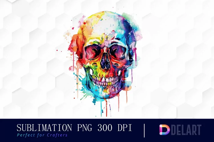 Colorful Skull PNG Clipart