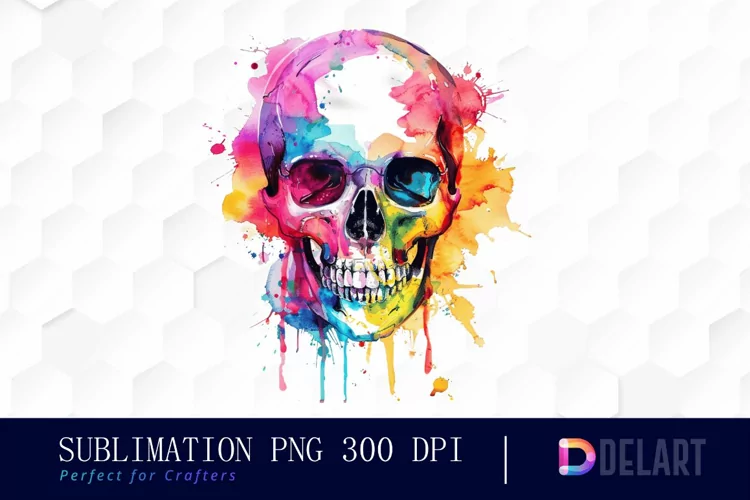 Colorful Skull Graphics Clipart
