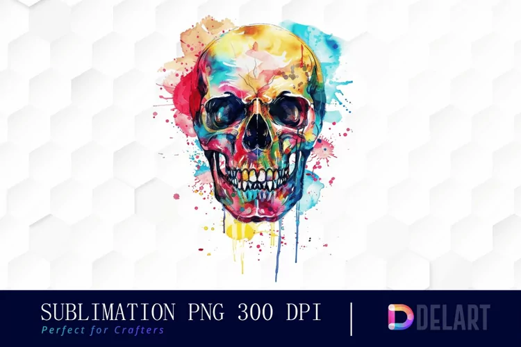 Colorful Skull PNG Clipart