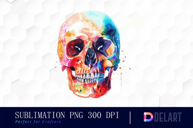 Colorful Skull PNG Clipart