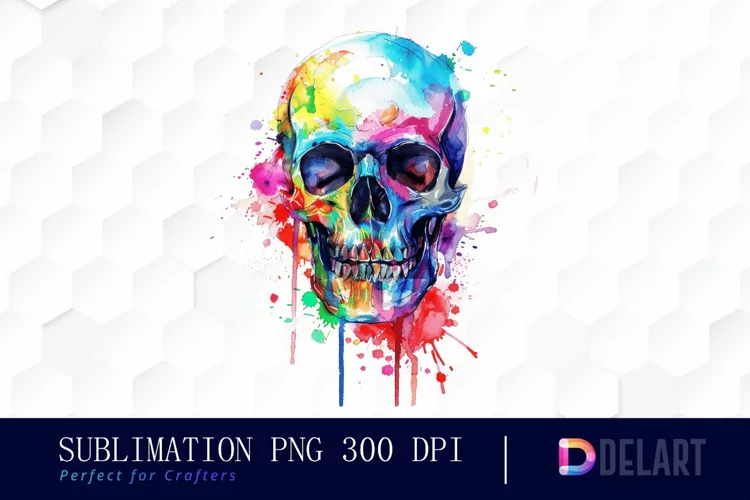 Colorful Skull PNG Clipart
