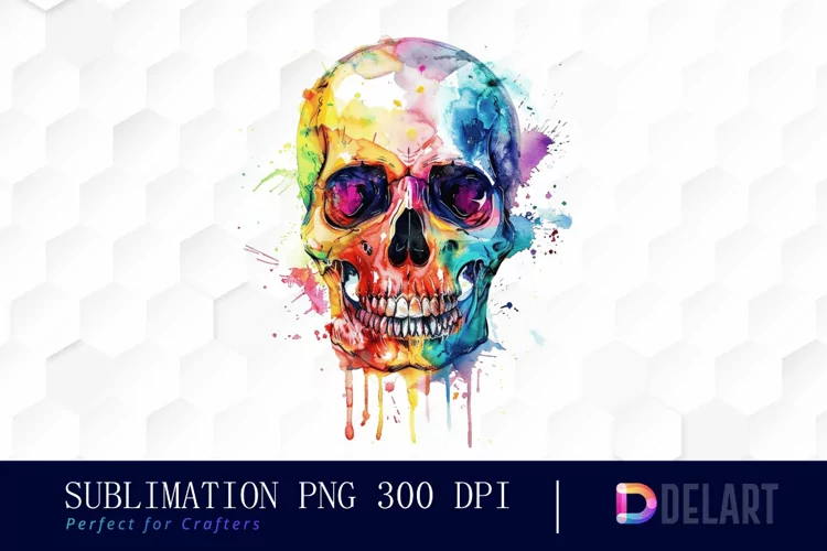 Colorful Skull PNG Clipart