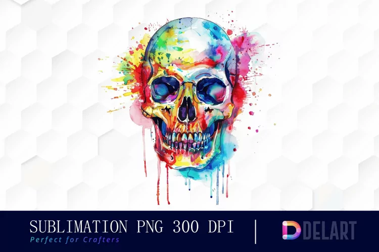 Colorful Skull Graphics Clipart