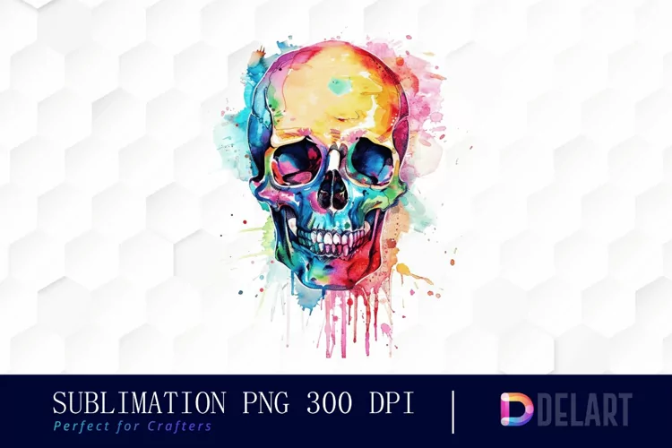 Colorful Skull PNG Clipart
