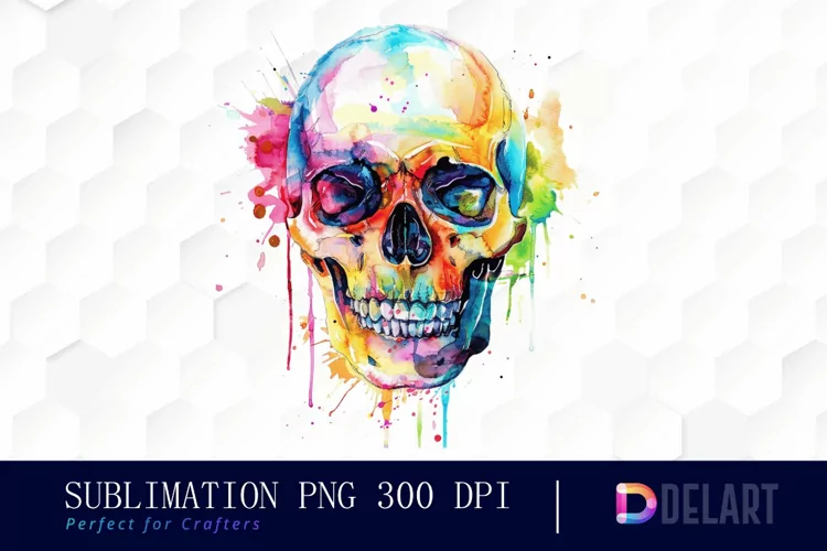 Colorful Skull Graphics Clipart