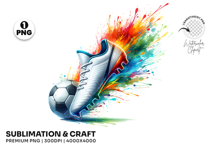 Soccer Cleats PNG, Colorful Clipart, Sublimation Design, Soccer Kick PNG, Sports Clipart, Football Boots, Digital Download, T-Shirt Design, Cricut Silhouette, Vibrant Graphics