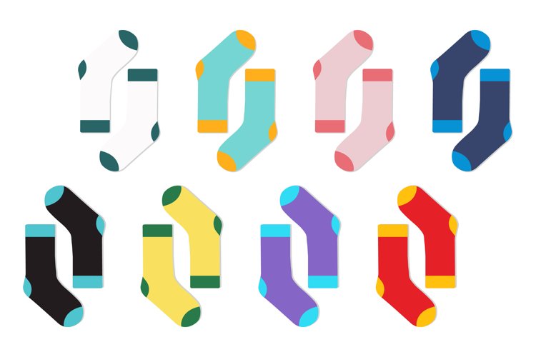 Set of Colorful Socks Isolated on White Background