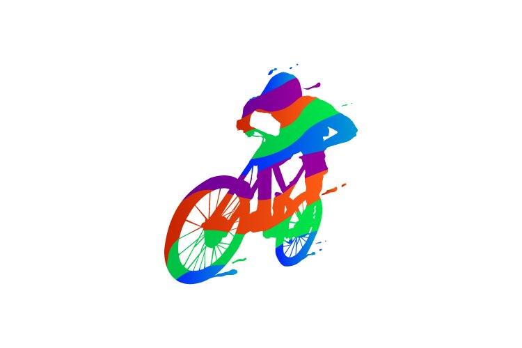 Colorful splash illustration downhill design vector example image 1