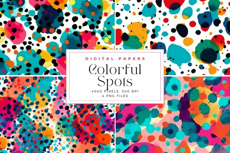 4 Colorful Spots Background