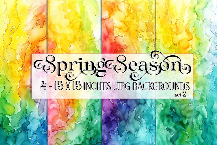 Spring Watercolor Papers, Colorful Spring 15x15 Watercolor 2