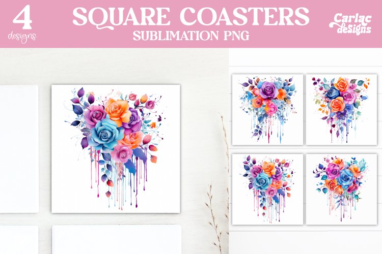  Colorful Square Coaster