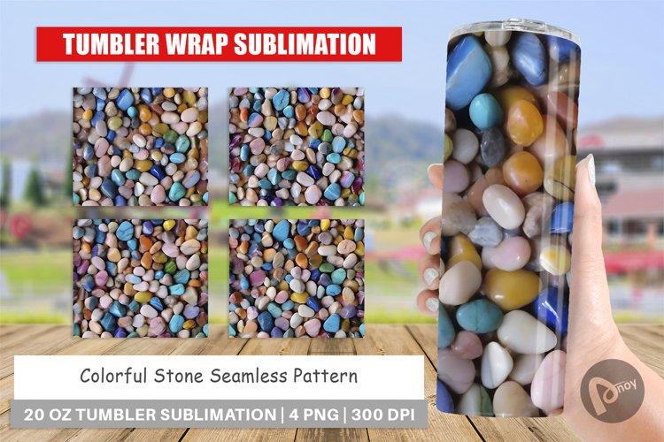 Tumbler Sublimation Wrap Colorful Stone Pattern