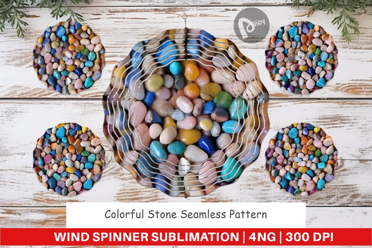Wind Spinner Colorful Stone Pattern