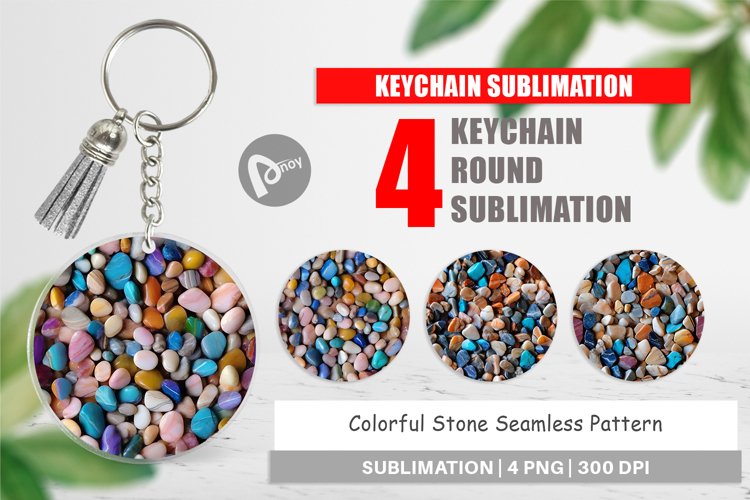 Keychain Colorful Stone Pattern example image 1