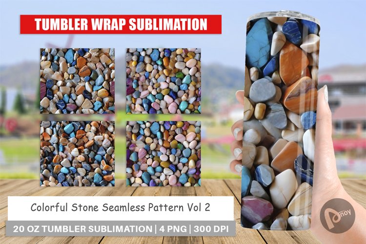 Tumbler Sublimation Wrap Colorful Stone Pattern