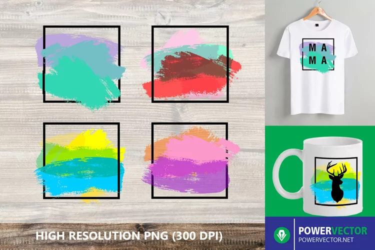 Abstract Sublimation Background with Square Frames