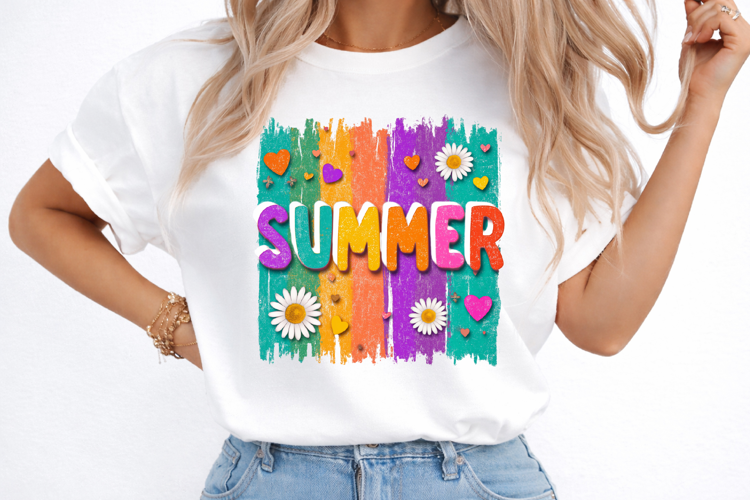 Colorful Summer Brushstroke PNG