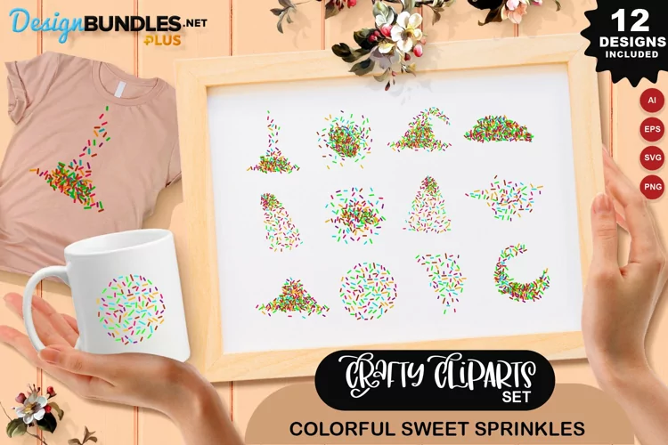 Colorful Sweet Sprinkles Clipart Set