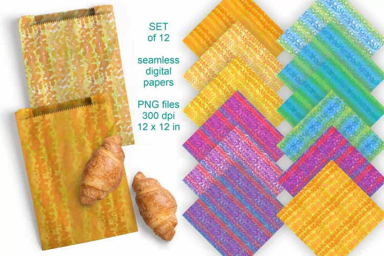 Colorful Textured Background Seamless Patterned Papers 12 PN