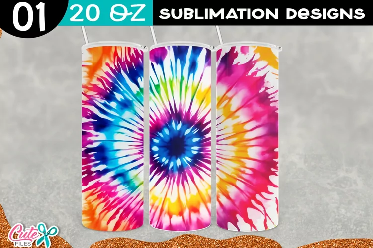 Colorful Tie Dye Sublimation Tumbler I SummerDesign