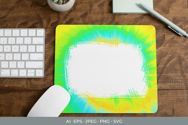 Colorful Tie Dye Watercolor for Sublimation Mouse Pad