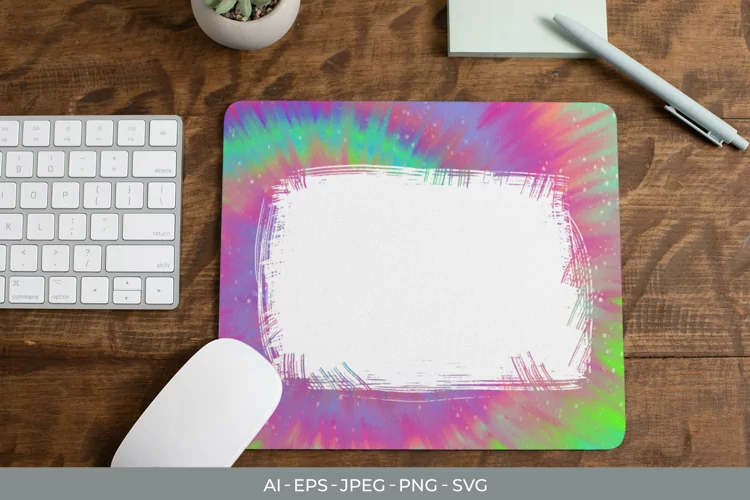 Colorful Tie Dye Watercolor for Sublimation Mouse Pad