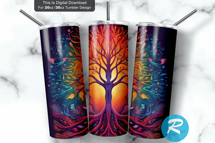 Colorful Tree Rainbow 20oz/30oz Skinny Tumbler