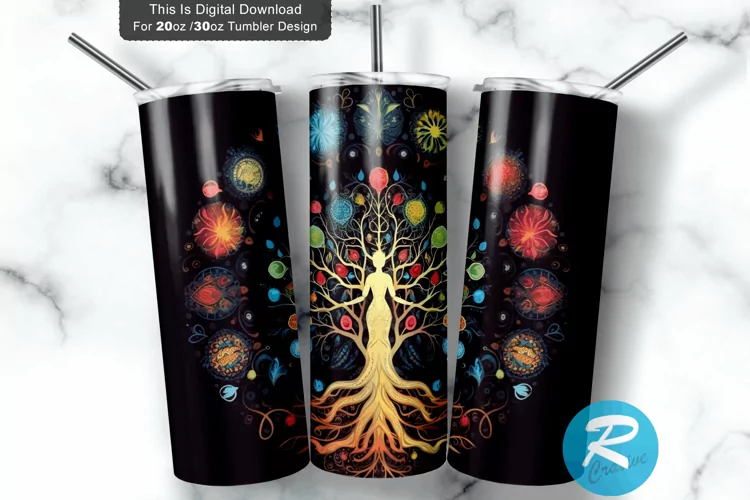 Colorful Tree Round 20oz/30oz Skinny Tumbler
