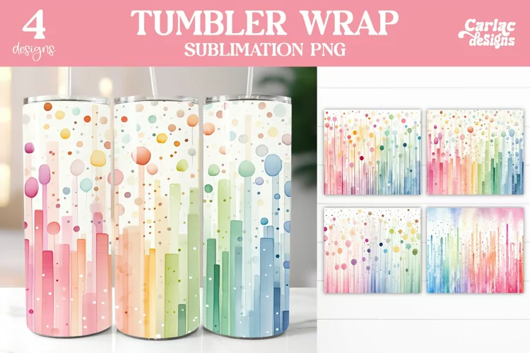 Colorful Tumbler Wrap | Tumbler Sublimation Wrap