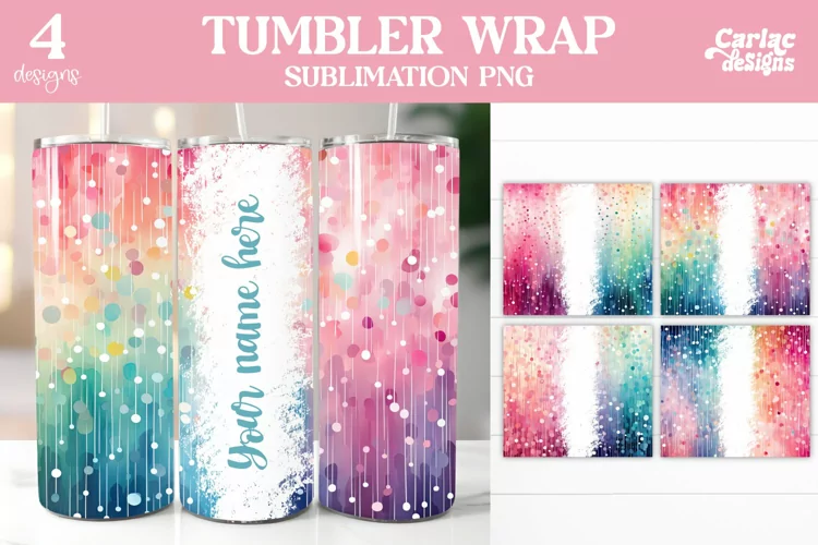 Colorful Tumbler Wrap , Tumbler Sublimation Wrap