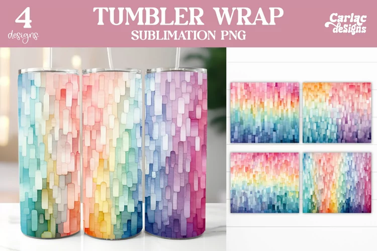 Colorful Tumbler Wrap , Tumbler Sublimation Wrap