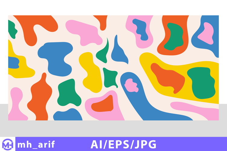 Vibrant abstract pattern with colorful organic shapes
