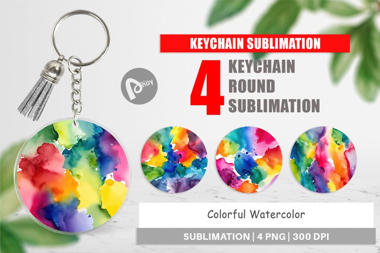 Keychain Colorful Watercolor