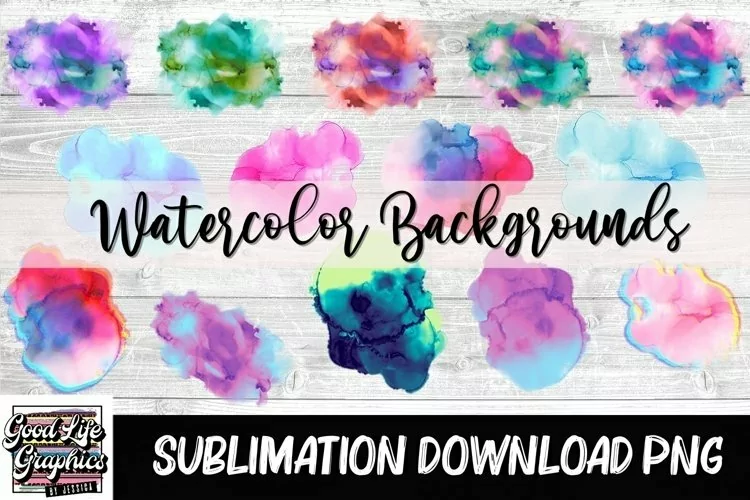 Colorful watercolor sublimation backgrounds PNG
