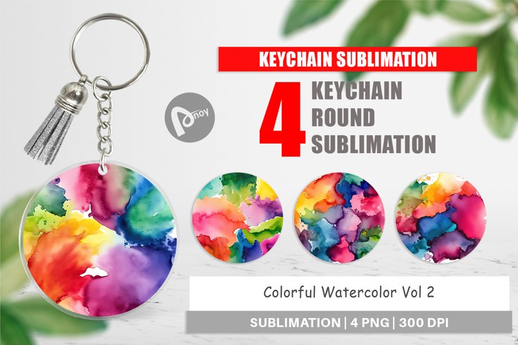 Keychain Colorful Watercolor