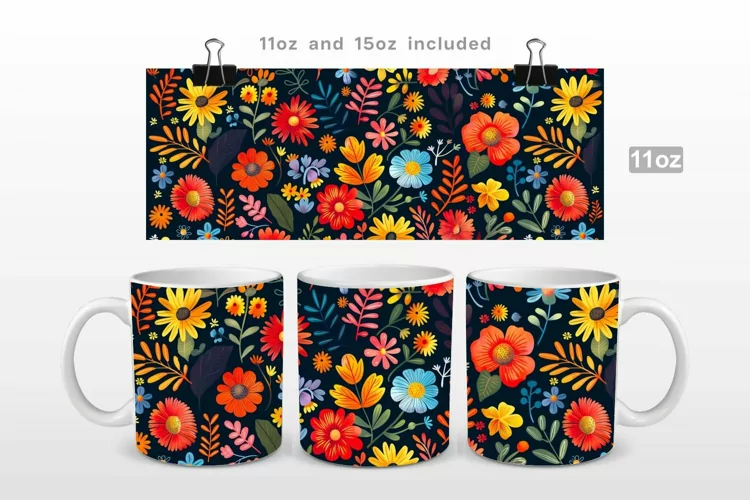 Colorful Spring Wildflowers Mug Wrap