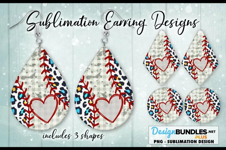 Colorful Leopard Print Baseball Sublimation Earring Designs