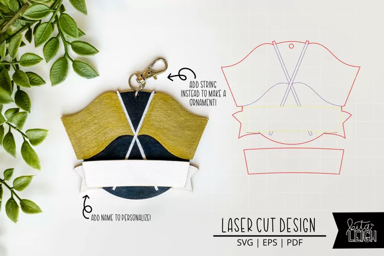 Color Guard Bag Tag Laser Cut File | Christmas Ornament SVG