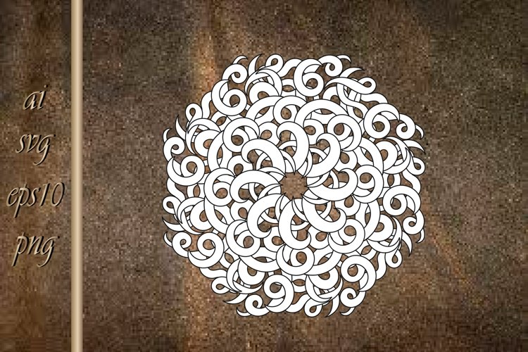 Mandala wave Sketch vector clipart example image 1