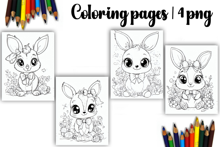 Cute animals Design |Easter Coloring pages
