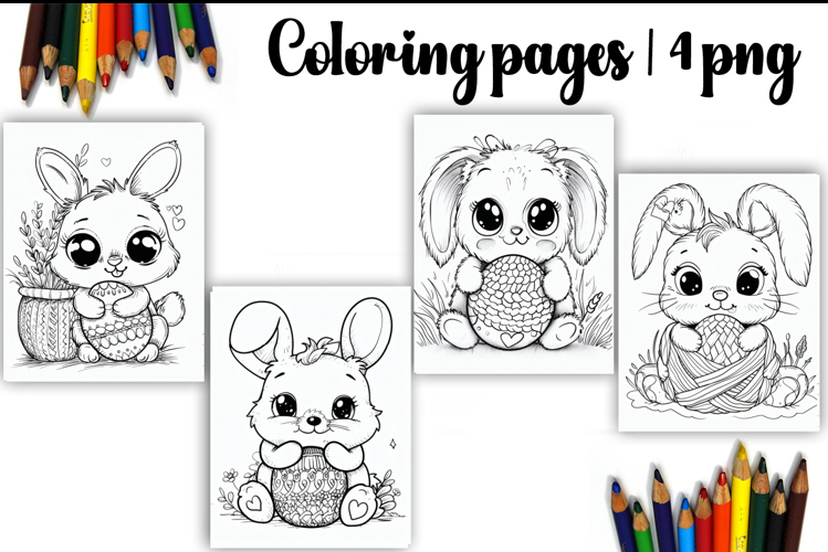 Cute animals Design |Easter Coloring pages