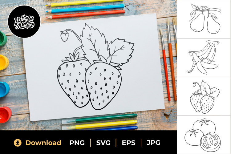Fruit Coloring Book Page Part 02