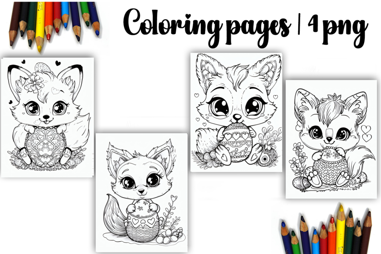 Cute animals Design |Easter Coloring pages