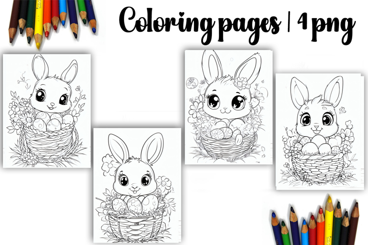 Cute animals Design |Easter Coloring pages