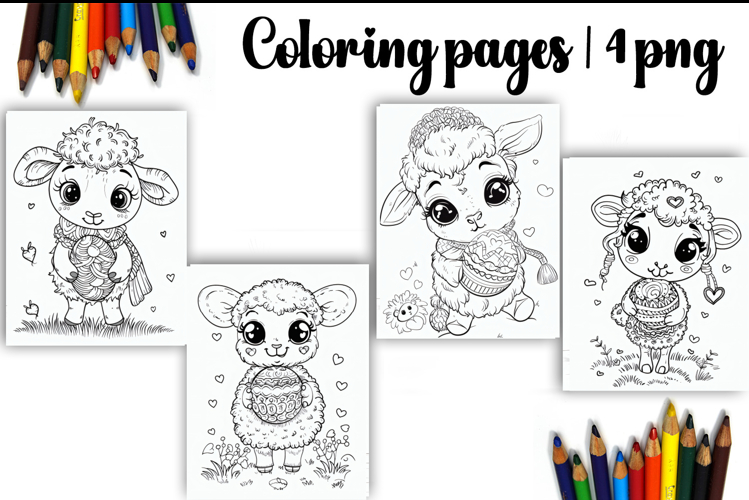 Cute animals Design |Easter Coloring pages