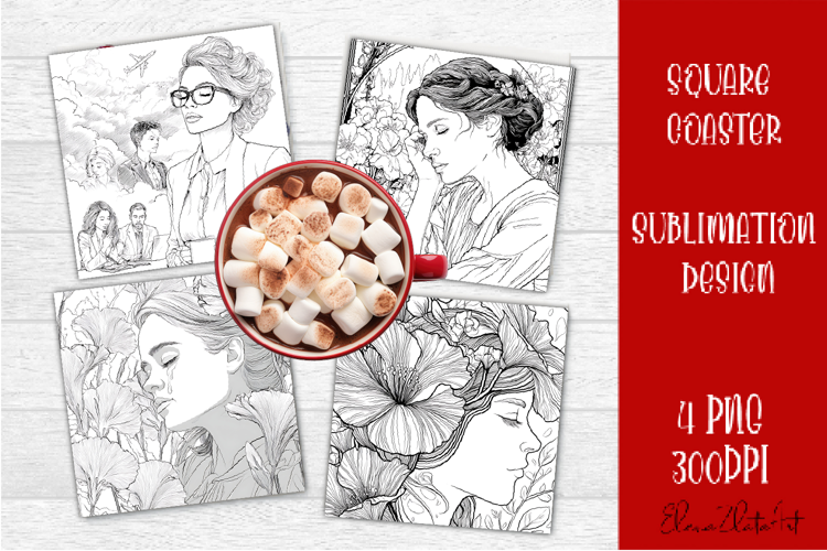Summer girls Coaster Design |Coloring pages
