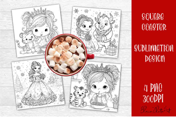 Summer girls Coaster Design |Coloring pages