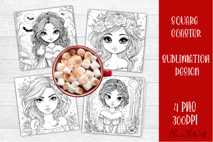 Summer girls Coaster Design |Coloring pages