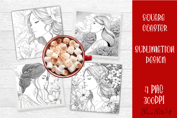 Summer girls Coaster Design |Coloring pages