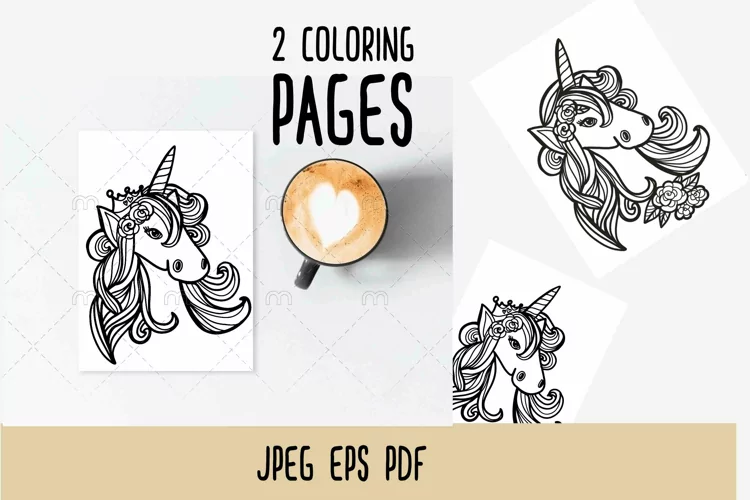 unicorn doodle coloring pages